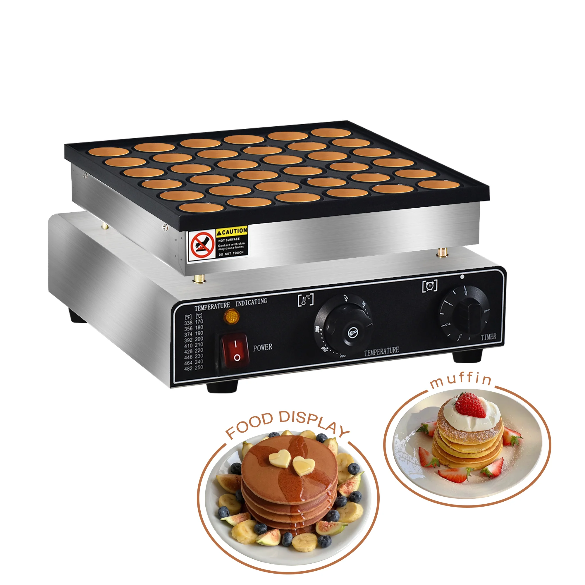 Komercyjne 36 otworów Nonstick 850W Mini holenderski naleśnikarka 850w gofrownica holenderska Poffertjes grill muffin110/220v