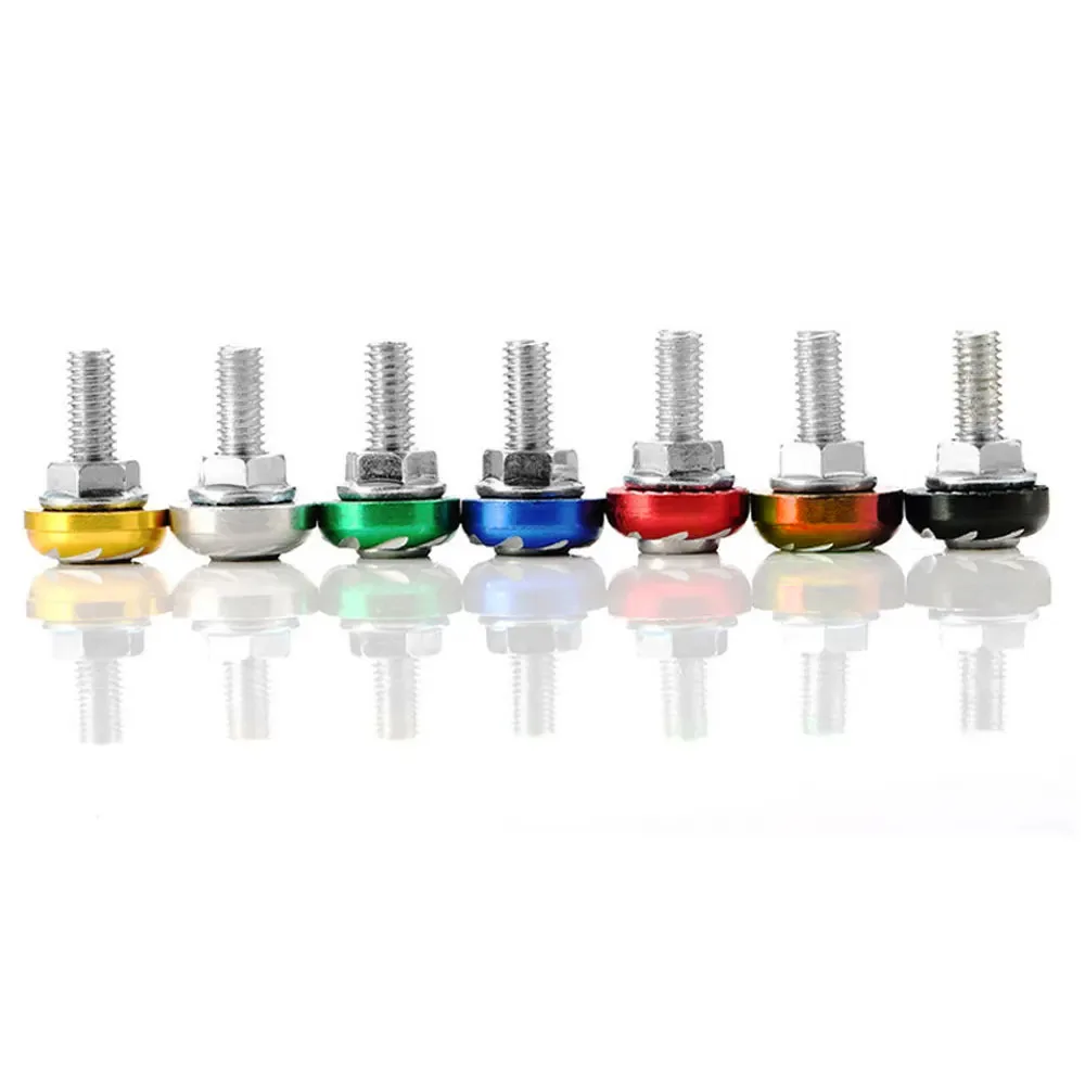 10pcs Universal Screw Nut Alloy Color Plate Coverset Cowling Motorcycle Aluminum Washer Body Cover Skrew Washer Motorcycle Part