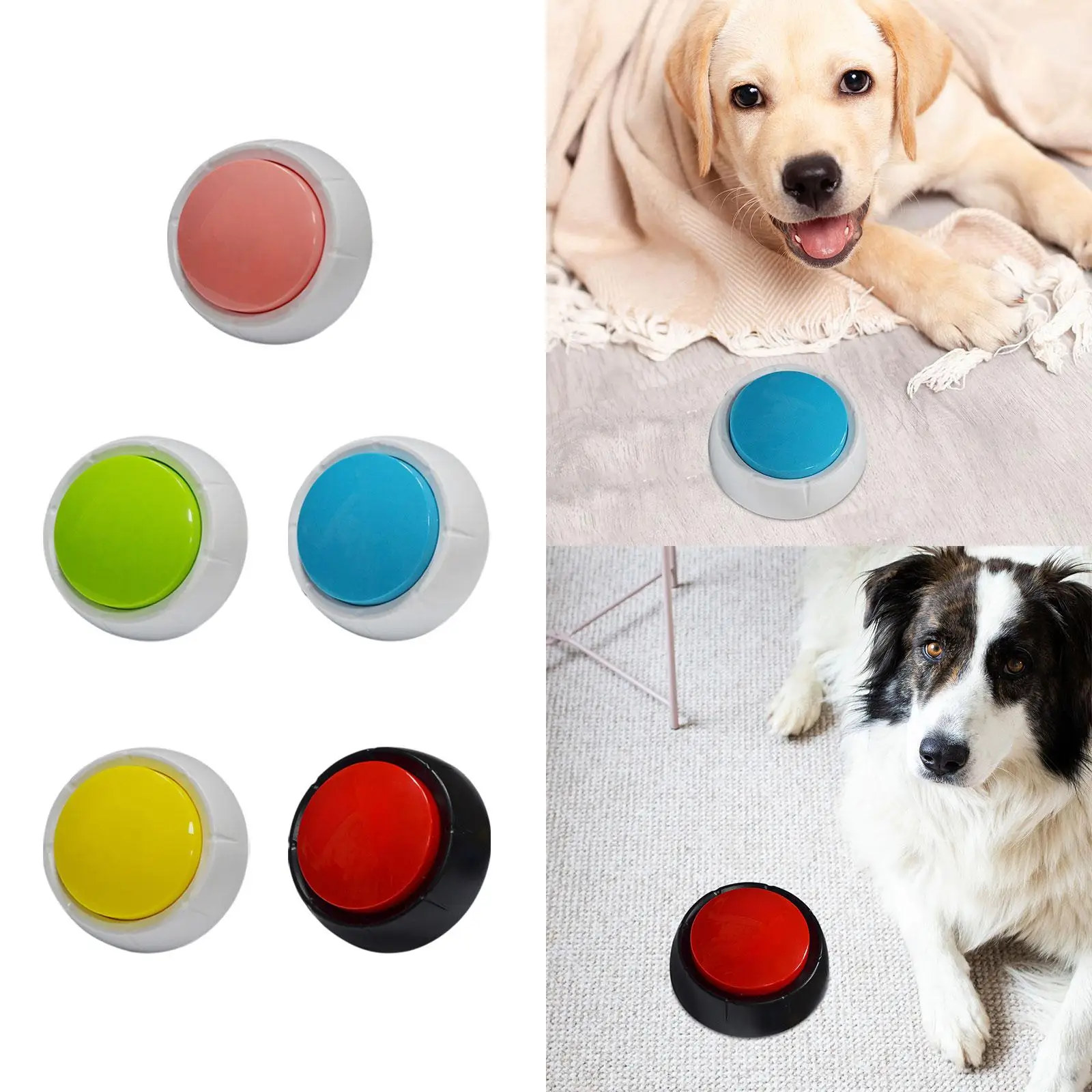 Recordable Dog Interactive Sound Button Toy Pet Speaking Button Talking Buttons