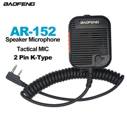 AR-152 Baofeng Walkie Talkie Tactical Speaker Microphone 2 Pin K-Type PTT MIC For AR-152 UV-25L UV22 UV-5RH UV-K5 Two Way Radios