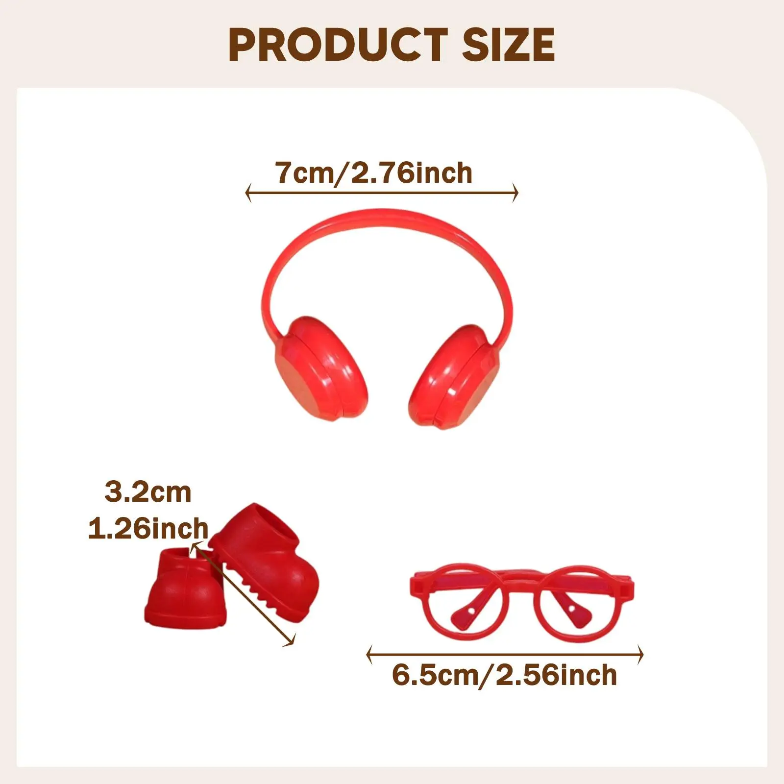 Mini regenlaarzen kostuums elegant doe-het-zelf handgemaakt met hoofdtelefoon bril pop aankleedspeelgoed pop korte schoenen voor 6,69 inch pop