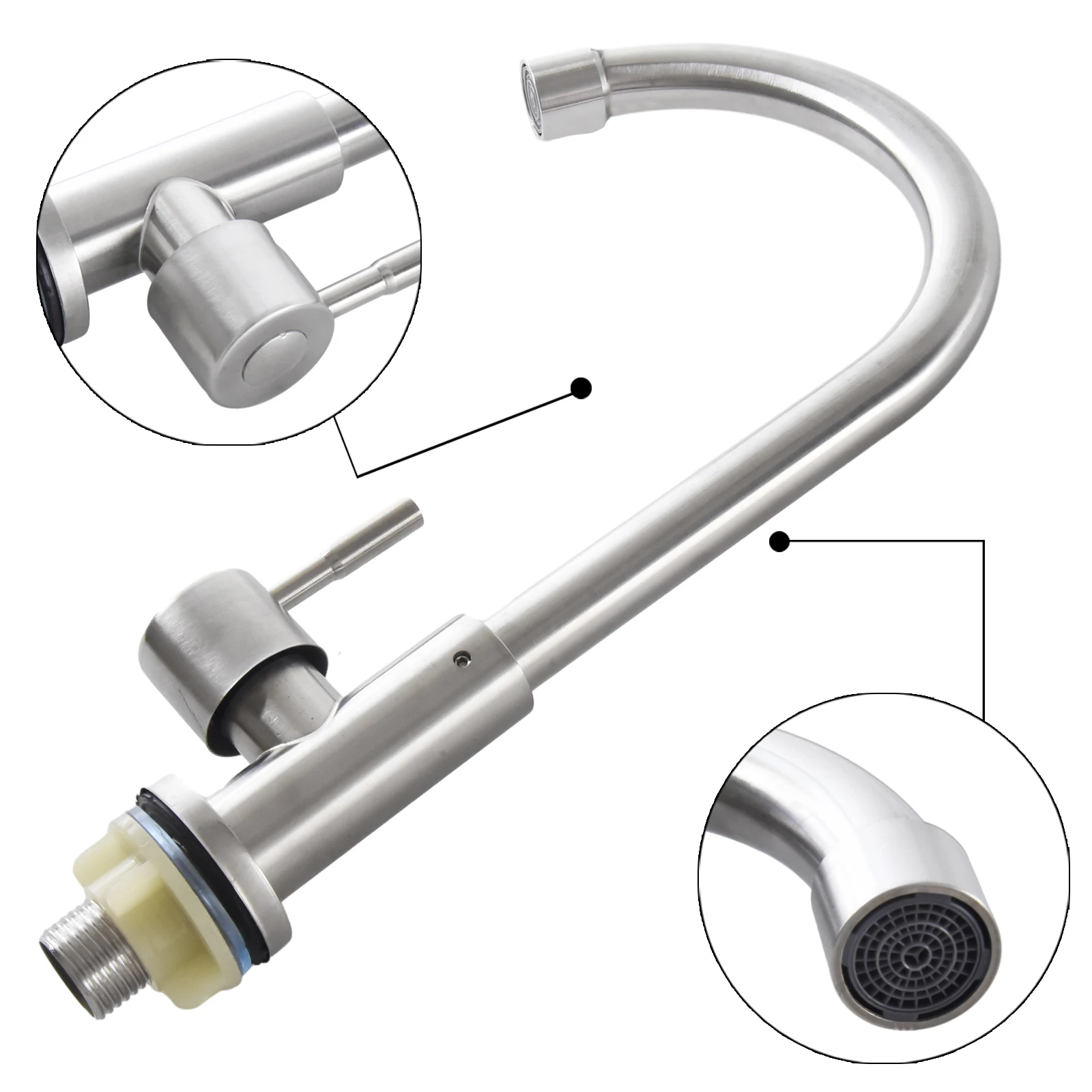 Stylish Addition to Your Kitchen Stainless Steel Kitchen Faucet Water Purifier Single Lever Hole Tap Cold Water