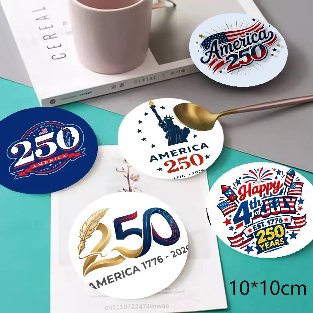 America250 Semiquincentennial Wooden Coaster Set, A Must-Have For Holiday Parties, Suitable For Bars, Offices , Size 10cm X 10cm