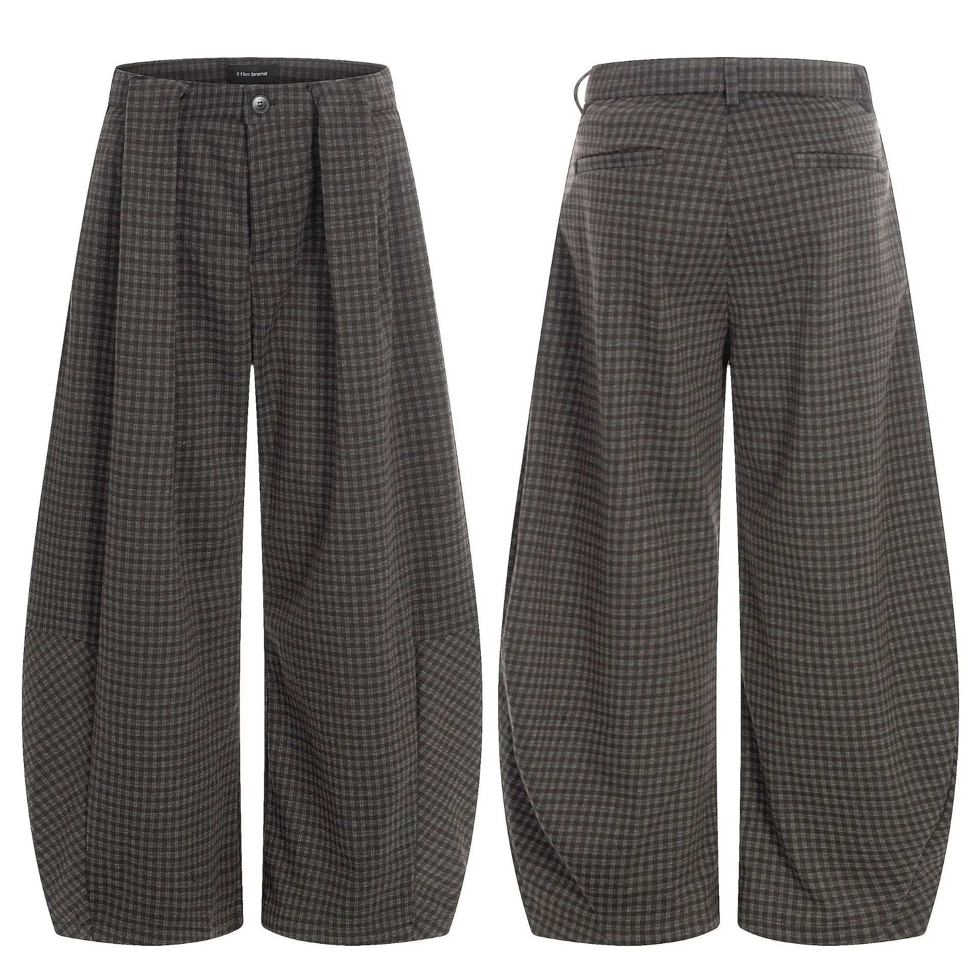 Men's And Women's Plaid Wide Leg West Pants Trousers Slimming Pleated Loose Versatile Trendy Casual Pants American Style Cott...