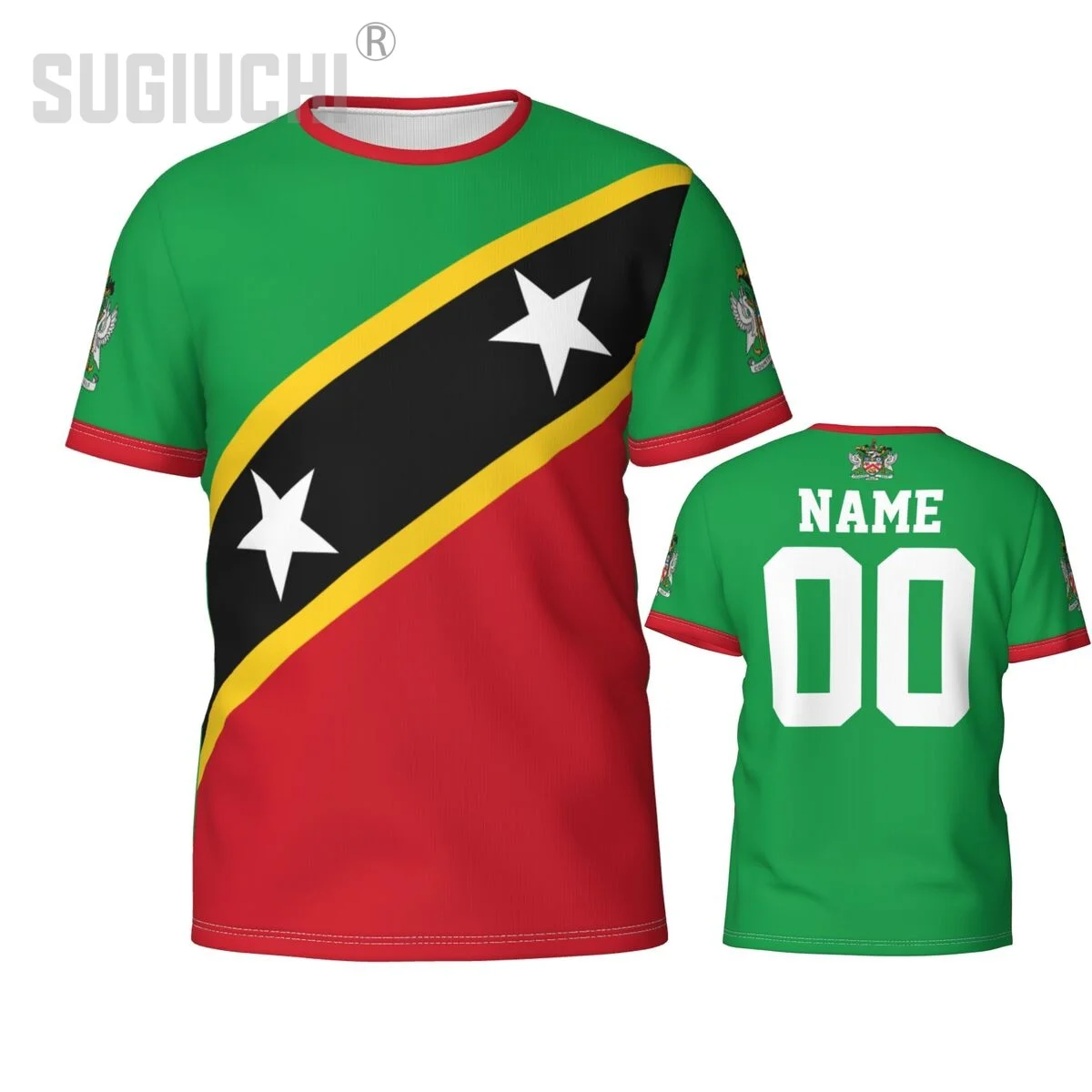 Custom Name Number Saint Kitts And Nevis Flag Emblem 3D T-shirts For Men Women Tees jersey team Soccer Football Fans Gift