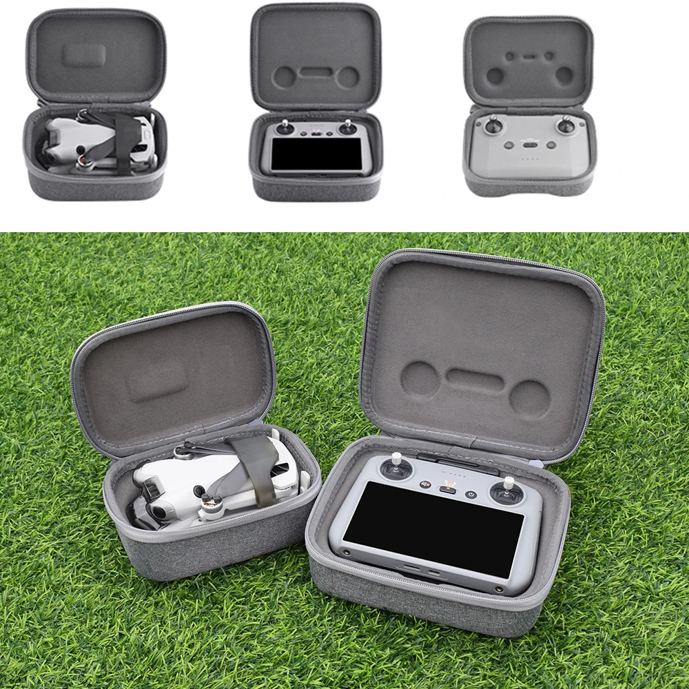 Stand-Alone Box For DJI Mini 4 Pro Carrying Case Handel Portable Storage Bag Carrying Bag Cover Strap Drone Accessories Gray EVA