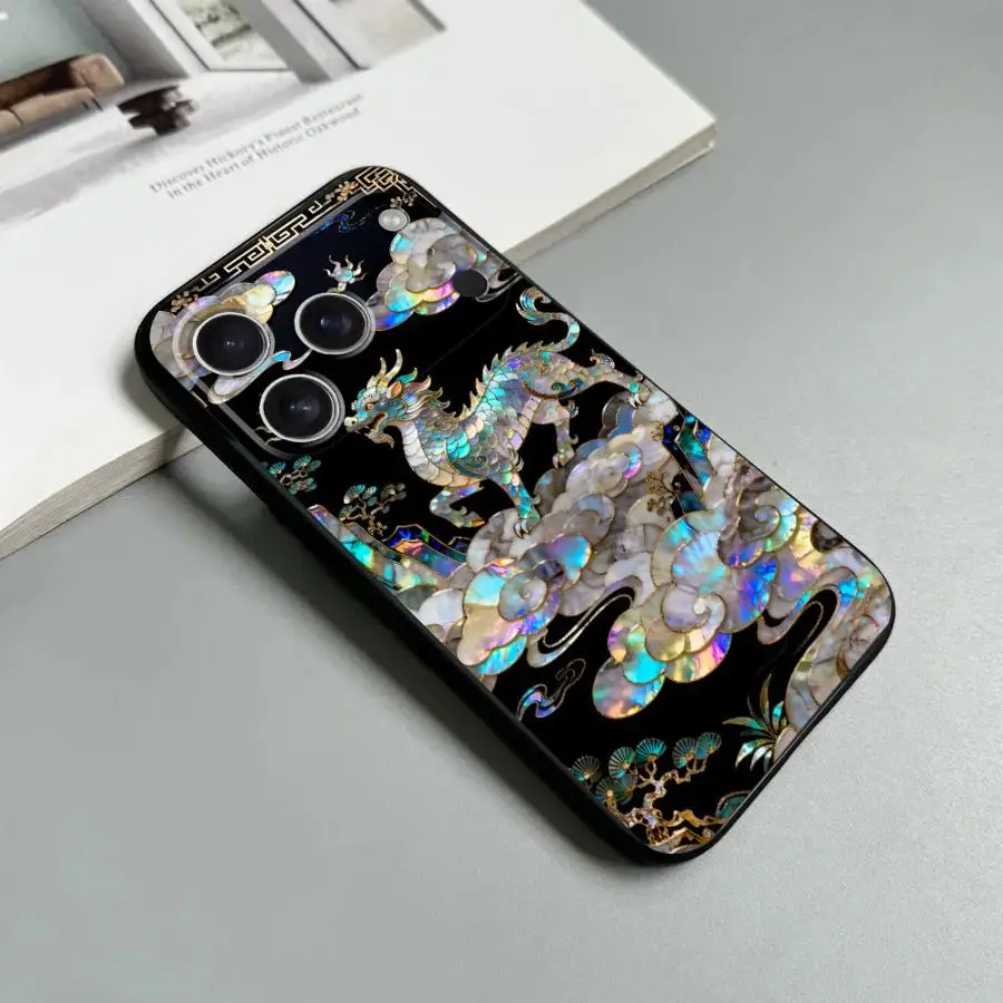 Tiger Green Dragon Printed Funda Phone Cover Phone Case for Apple iPhone 17 Pro Max 11 XR XS MAX 12 15 Pro 7 8 16 13 14 17e Air view 3
