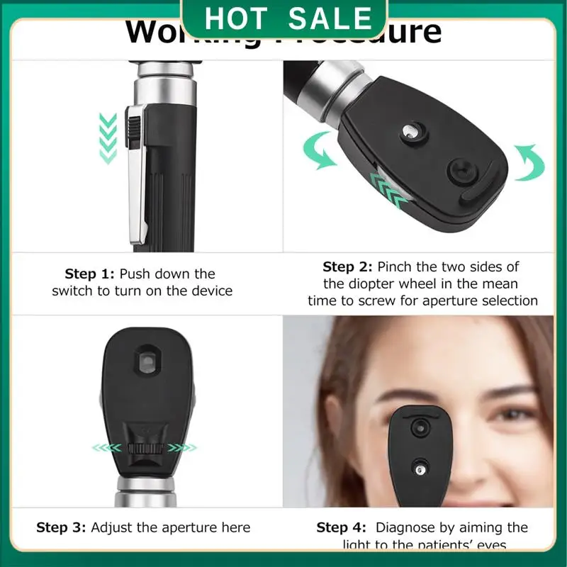 

My Home Direct Ophthalmoscope 5 Different Apertures Professional Portable Handheld Ophthalmoscope Eyes Ophthalmic Diagnostic