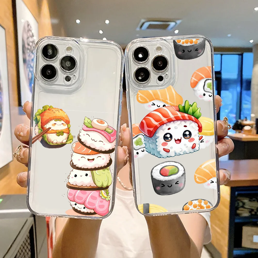 

The Food Sushi Para phone case FUNDA For iPhone 12 11 13 14 15 16 17MINI Max Pro Plus Shockproof Soft Clear Back Cover