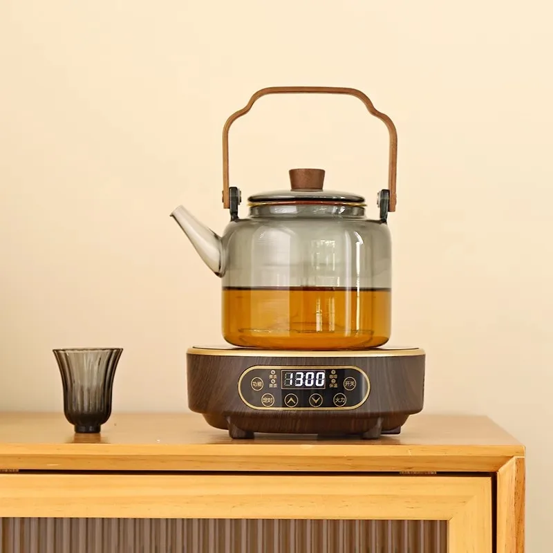 Electric Ceramic Stove, Mini Household Glass Tea Brewer, Iron Pot for Boiling Water and Brewing Tea, Light Wave Stove