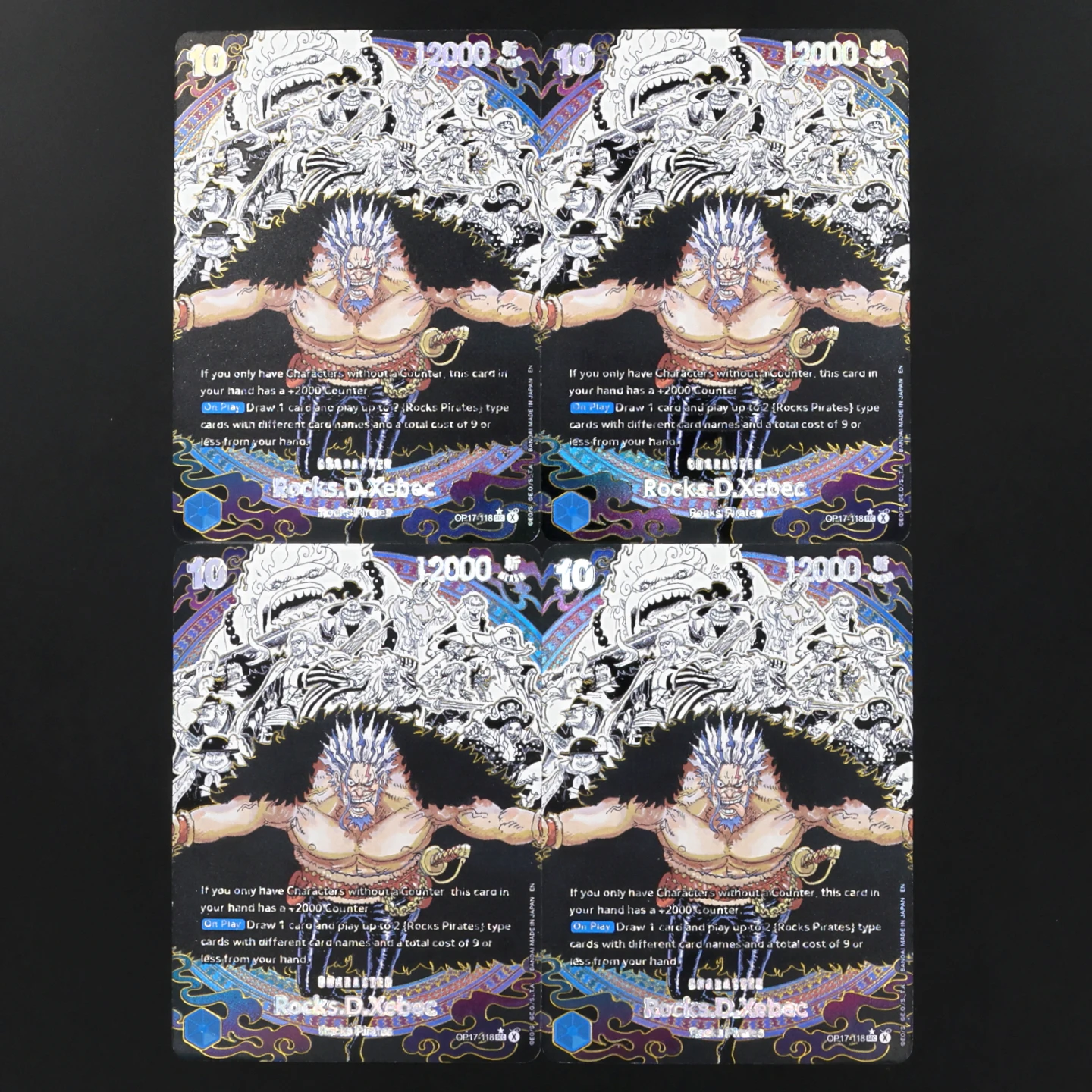 One Piece TCG OPCG Manga-Karte OP17-118 Secret Rare Rocks.D.Xebec 10 Cost Texturierte Folienkarte mit Heißprägung