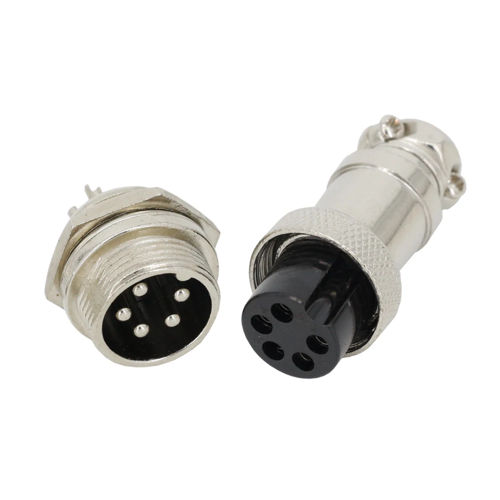 5 PIN 16mm GX16-5 Screw Aviation Connector Plug The Aviation Plug Cable Connector Regular Plug and Socket