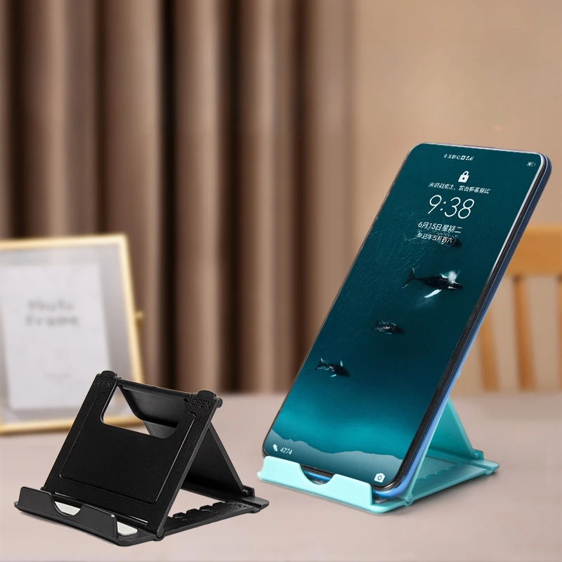 Desktop Lazy Cell Phone Folding Stand Portable Creative Support Stand Adjustable Cell Phone Tablet Stand for IPhone IPad Xiaomi