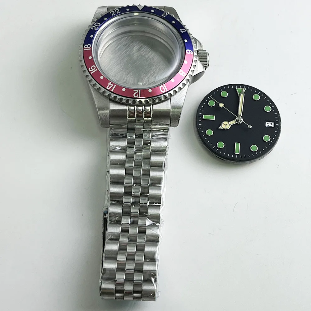 39.5 Dome glass mirror retro stainless steel case, stainless steel strap, suitable for NH34 NH35 NH36 sports accessories image 3