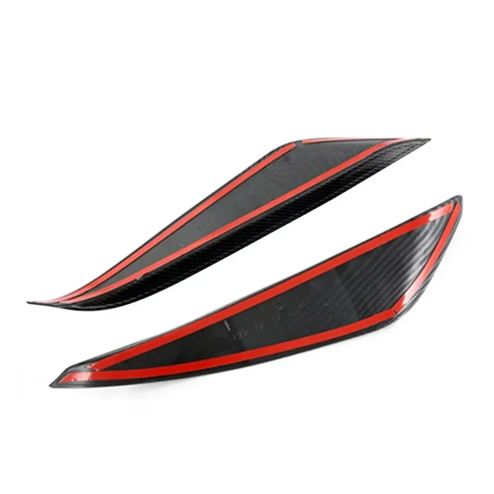 Carbon Fiber Pattern Rear Bumper Fog Light Eyebrow Cover Wind Knife Trim Sticker Exterior Accessories For Toyota BZ4X 2022 2023