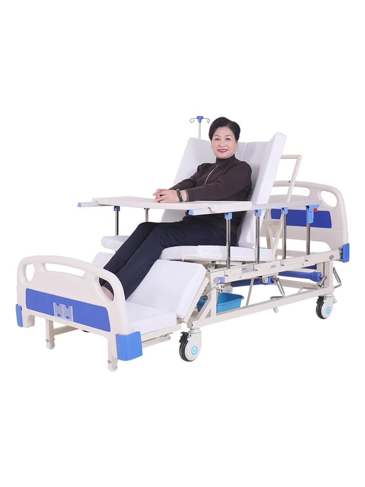 Paralysis medical care, home hospital bed, stool hole, paralysis, turning over medical bed, manual lifting