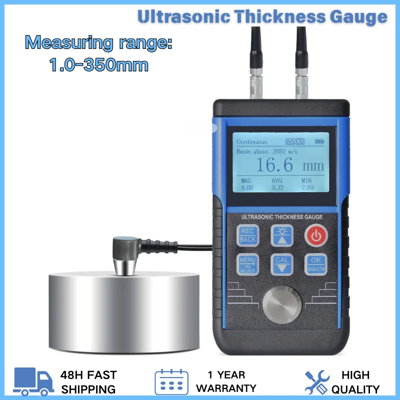 

Ultrasonic Thickness Gauge, Colour Depth Coating Thickness Gauge 130S, Paint Thickness Gauge for Car, Backlight LCD Display