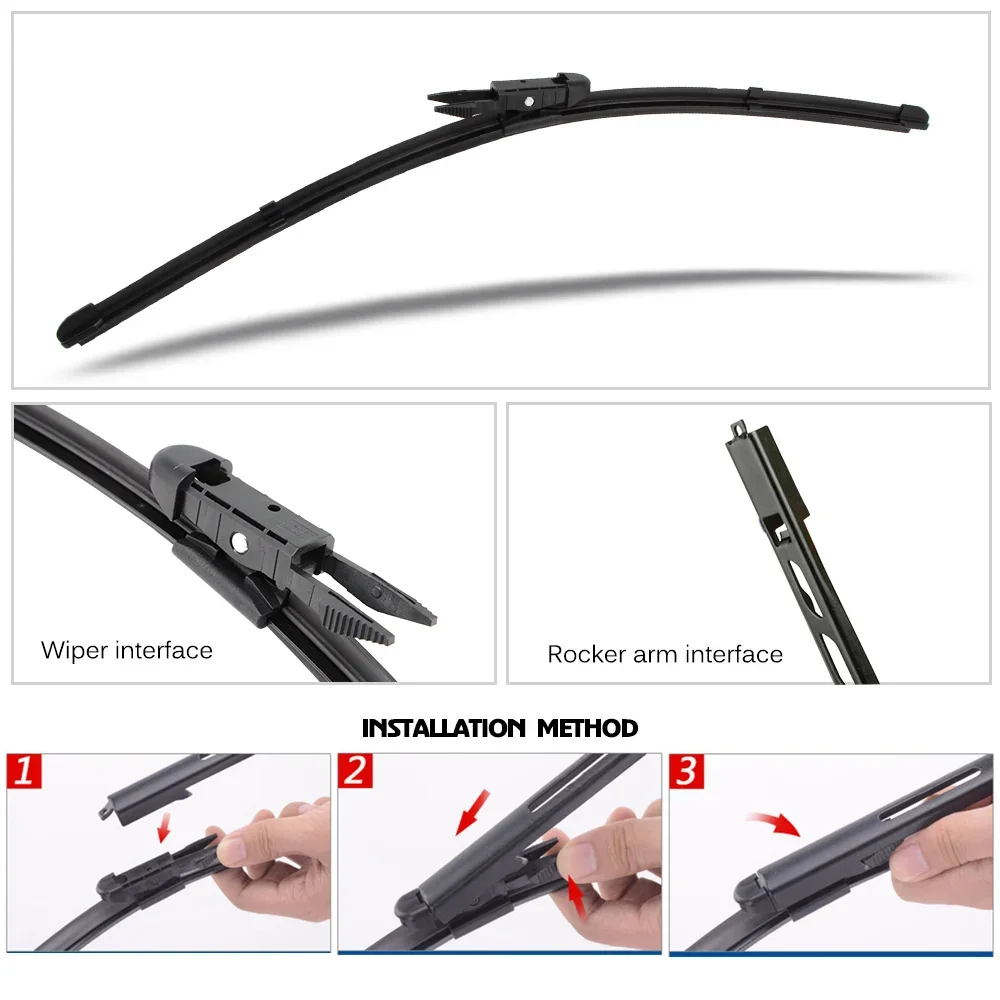 Wiper For Audi TT MK1 MK2 MK3 8N 1998 - 2020 Car Wiper Blades Natural Rubber Fit U Hook/Side Pin/Pinch Tab/Push Button Arm