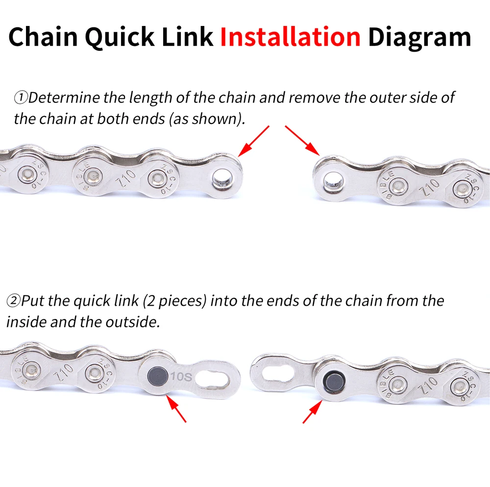 자전거 체인 퀵 스냅 링크, 로드 바이크 연결 메인 링크, 6, 7, 8, 9, 10, 11/12 스피드 체인용 퀵 커플러, 5 쌍