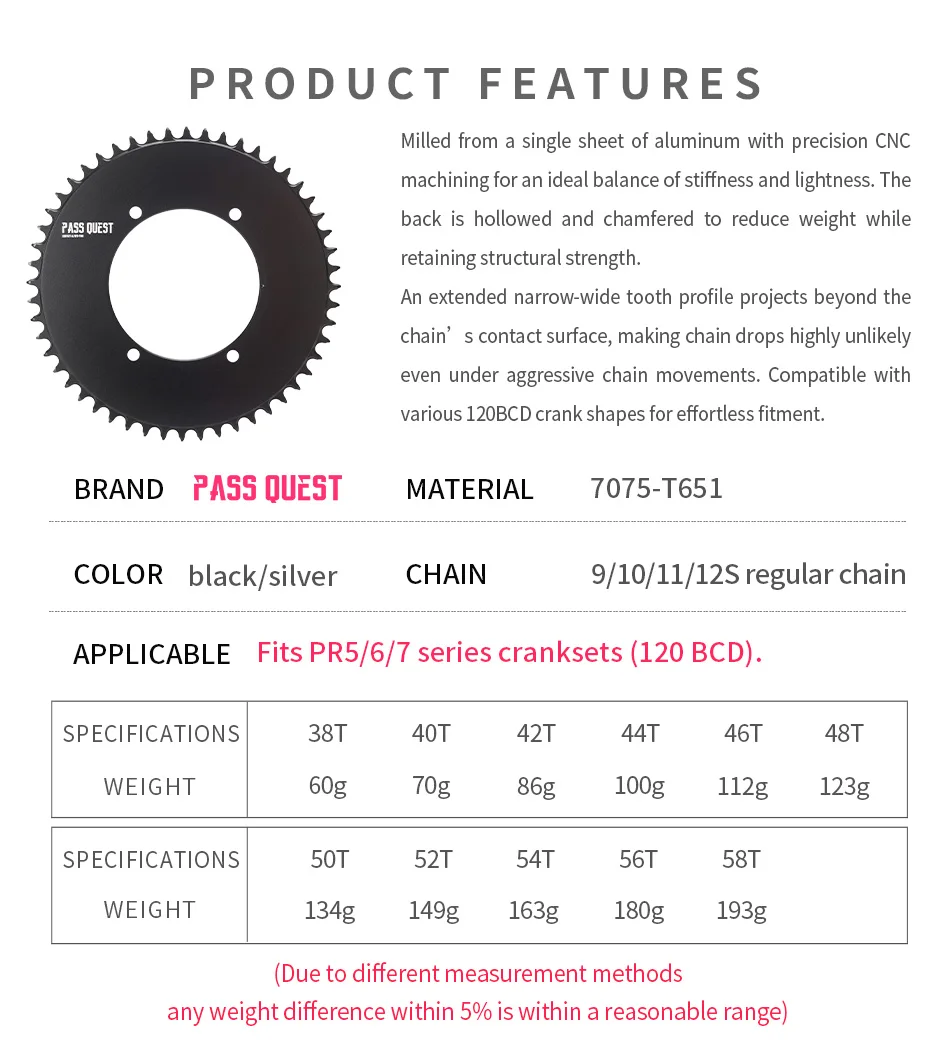 Aero 120mm BCD Kettenblatt für SENICX PR5/6/7 BCD120 CRANK 38T 40T 42T 44T 46T 48T 58T MTB Fahrradkette X120 MTB Kettenblätter – Detail 2