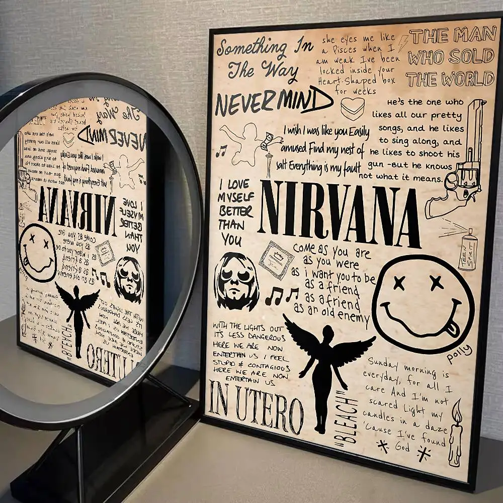 Hot N-Nirvana-K-Kurt Cobain Poster Print A5 A4 A3 A2 Wall Art
