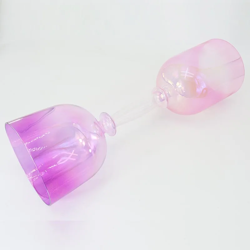 Hooqu incrível som cristal cantando tigelas cabeças duplas com alça para terapia de cura sonora recuperação e meditação reiki