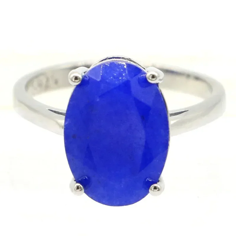 3.6g Customized 925 SOLID STERLING SILVER Rings Real Green Emerald Real Blue Sapphire Red Ruby Many Sizes 5-11 - view 5