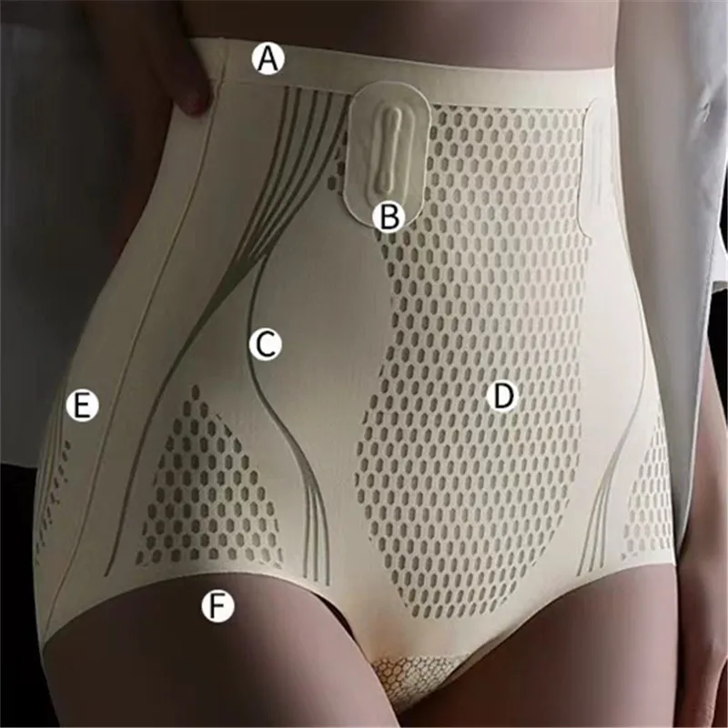 OWEQ-ropa interior de seda de hielo para mujer, bragas moldeadoras de cintura alta sin costuras, moldeador de cuerpo, Control de barriga