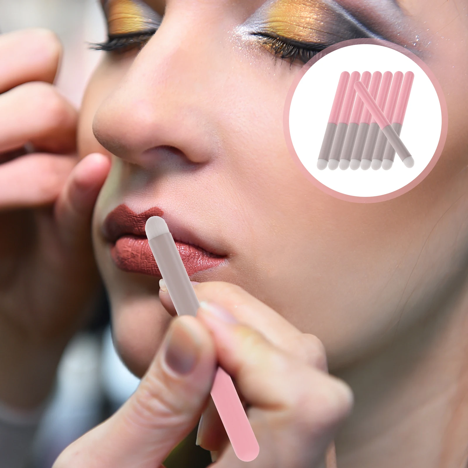 

8pcs Lipstick Applicator Brush For Women Multi-Use Makeup Tool Eyeshadow Concealer Smudge Wand Lip Gloss Balm Applicator Wands