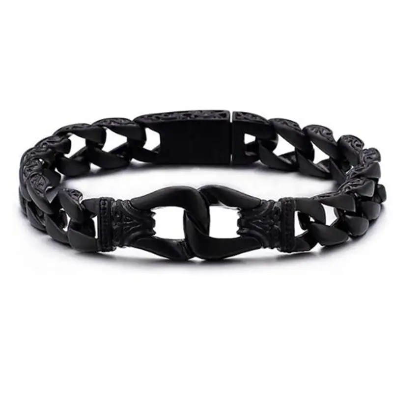 Men\'s Fashion Exquisite Personality High Quality Metal Chain Bracelet Retro Totem Punk Bike Bracelet