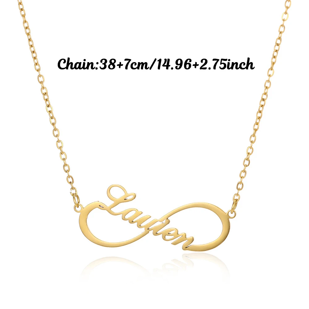 Custom Name Infinity Necklaces Women Family Mather Personalized Stainless Steel Two Name Birth Date Necklace Jewelry Best Gift view 4