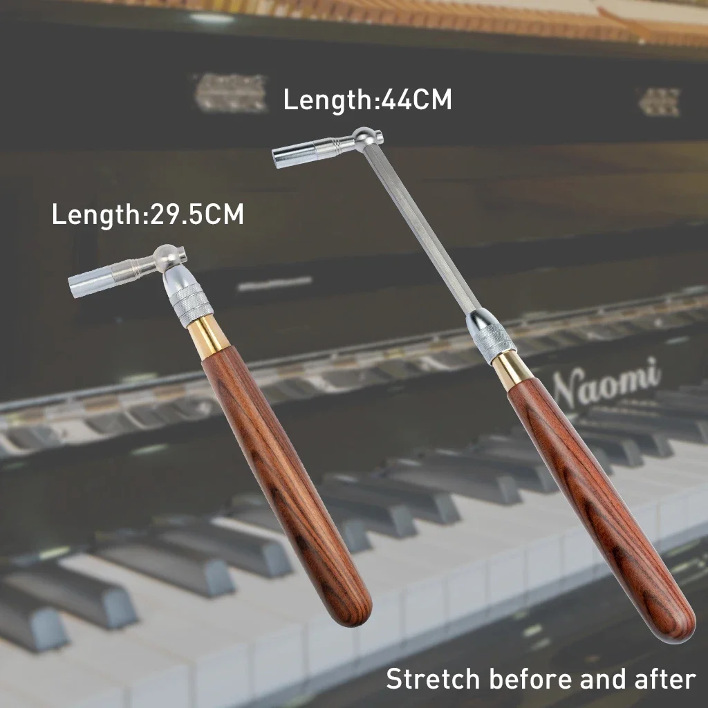 Advanced Rosewood Extended Piano Tuning Hammer With Wood Handle Telescopic Lever Removable Hammer Tip