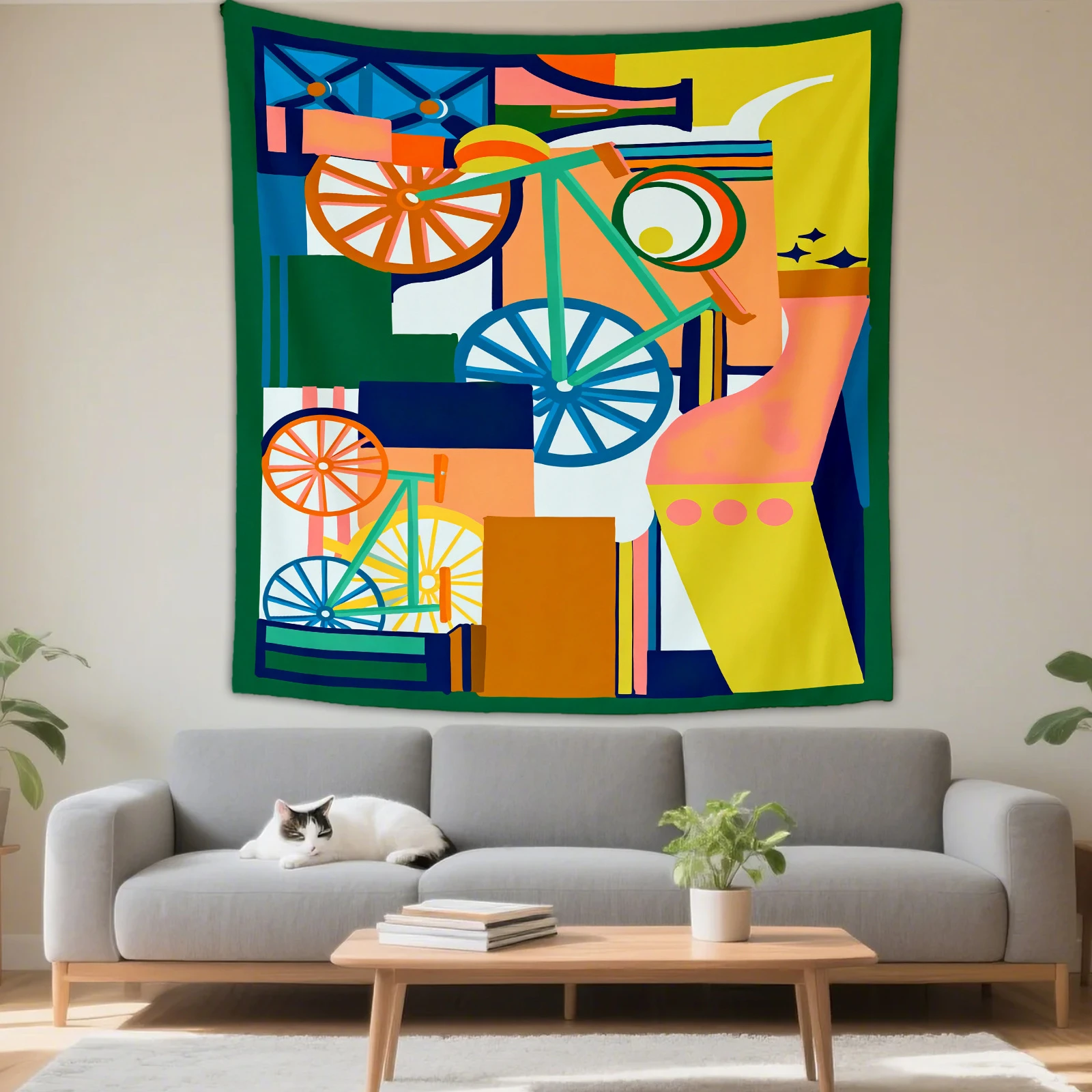 VIKAMA Geometric Summer Sunburst Tapestry, 6 Assorted Designs, Wall Hanging Art for Bedroom Living Room