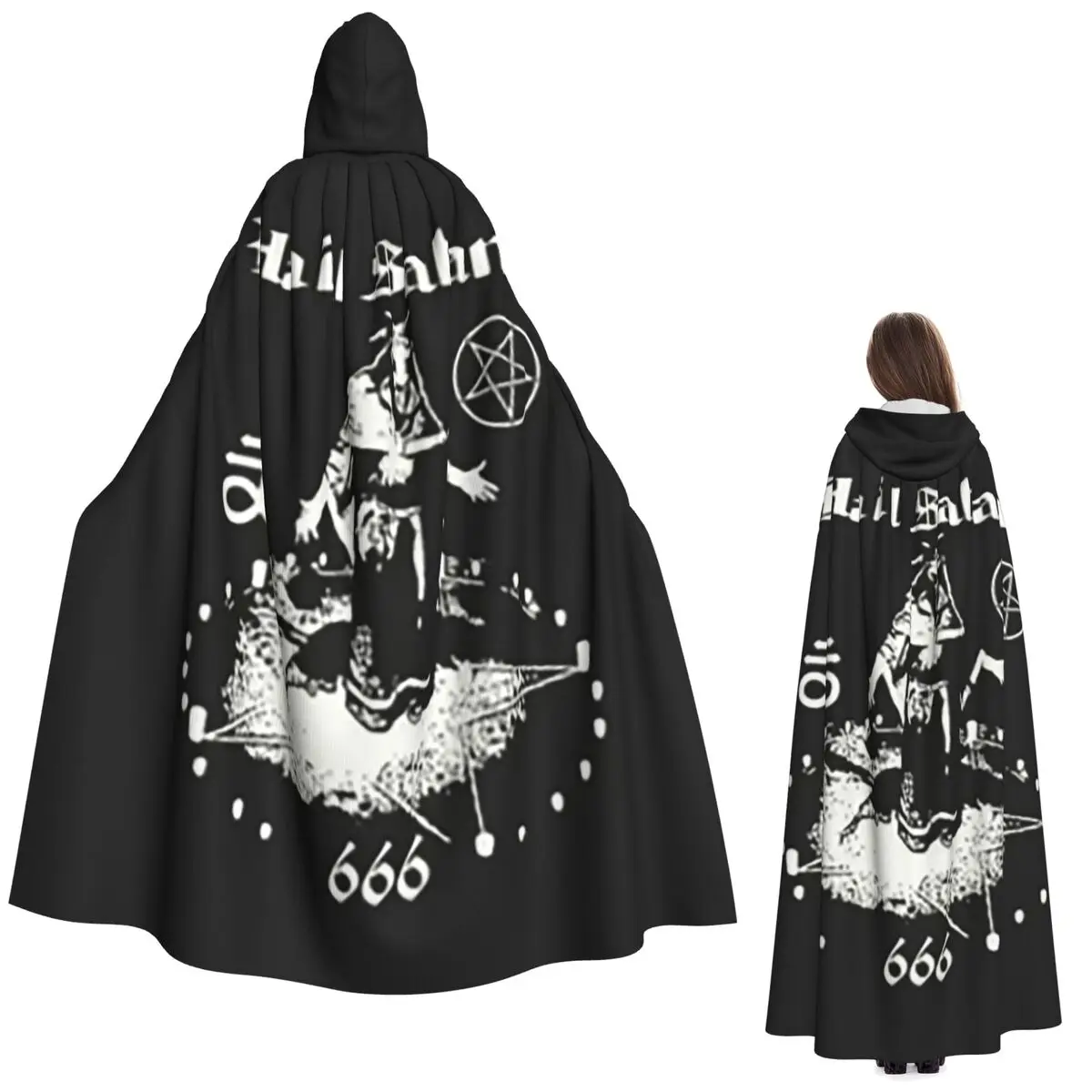 

Satanic Baphomet Leviathan Cross Long Hooded Cloak Witch Medieval Costume Cosplay Cape HalloweenVampire Adult Unisex