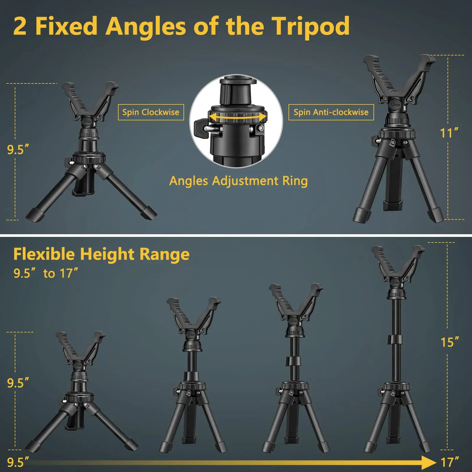 MidTen For Tripod m lok Professional Mini Camera Stick Hunting Telescope Shooting Rest Tripod 5KG Load Aluminum V Yoke Stick