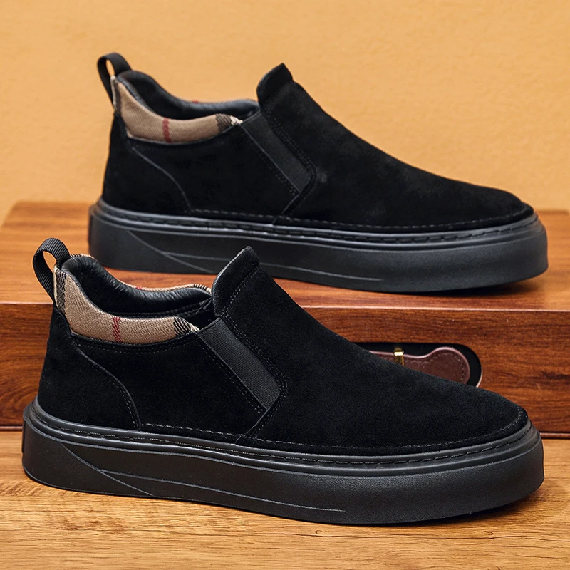 

Autumn Retro Style Solid-color Suede Mid-calf Slip-on Soft-soled Anti-slip and Versatile Outdoor Fashion Casual Walking Shoes
