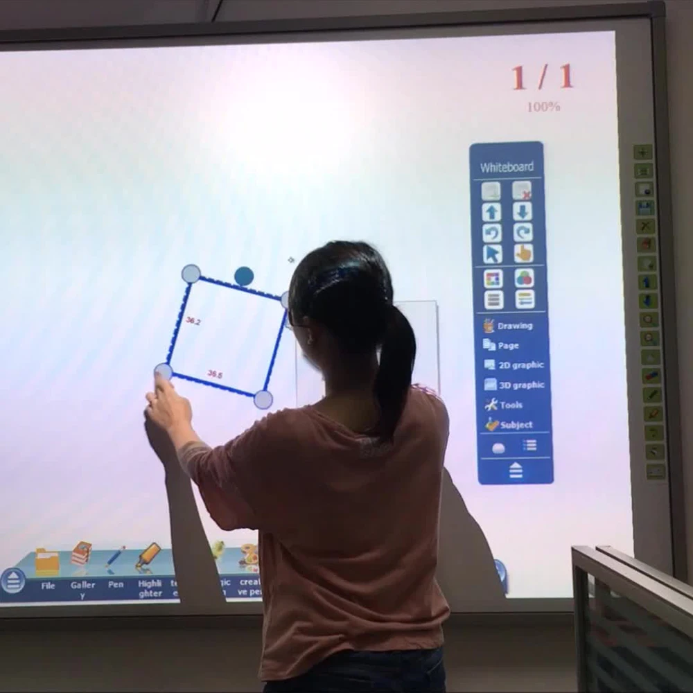 แบบพกพาและปากกาอินฟราเรด30-150นิ้วไวท์บอร์ด Ingscreen บอร์ด Interactive กระดานดำสำหรับการสอน
