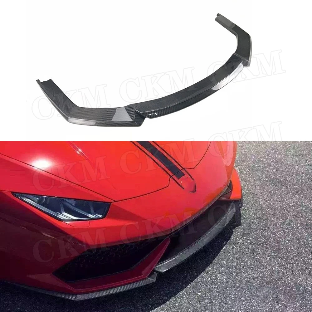 

Dry Carbon fiber Front Bumper Lip Spoiler case For Lamborghini Huracan LP610-4 2014-2016 V Style FRP Extension Chin