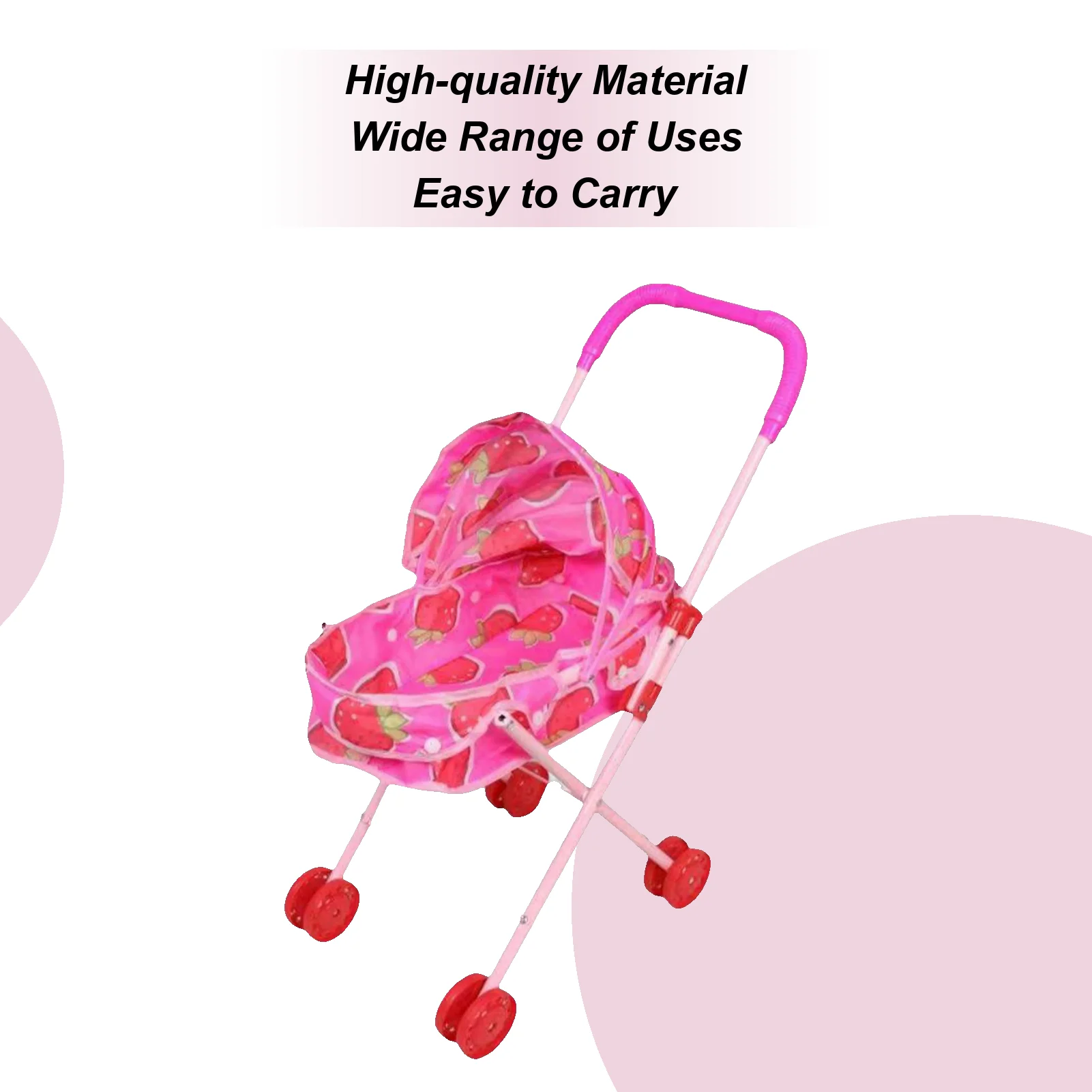 

Baby Stroller Toy Pretend Play Stroller With Canopy Realistic Foldable Pushchair For Kids Boys Girls Home Travel Party Birthday