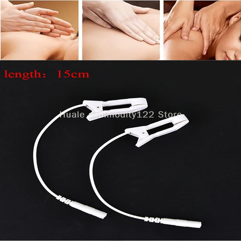 

15 см зажим для ушей Elcetrodes Tens 2,0 мм электродный провод соединительный кабель для микротока электромобиля диагностический линейный адаптер