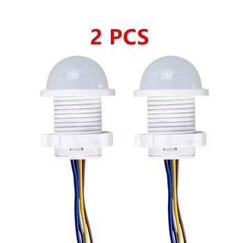 2 uds interruptor Detector de Sensor PIR inteligente 110V 220V cuerpo humano infrarrojo luz de encendido y apagado automático para lámpara LED luces de Panel de luz de techo
