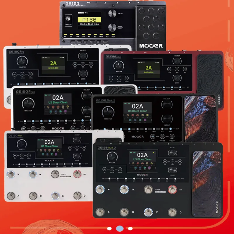 MOOER GE150 Series Multi-Effects Guitar Pedal – GE150 Pro/Plus/MAX with 55 Amps, IR Support, 80s Looper & Expression Pedal