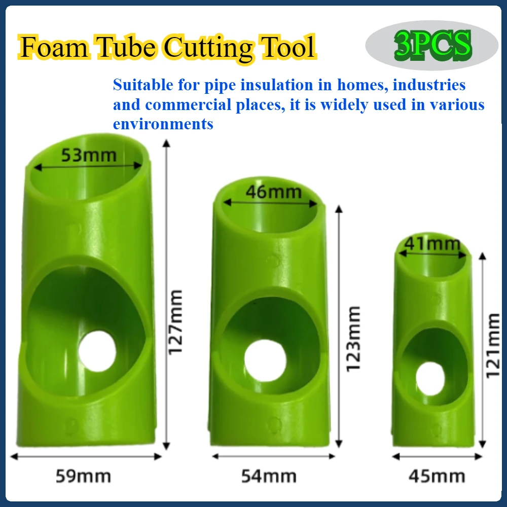 Pince de guidage de coupe d'isolation de tuyau en mousse, outil de coupe de tuyau en plastique pour maisons, fournitures d'industrie commerciale 3 pièces