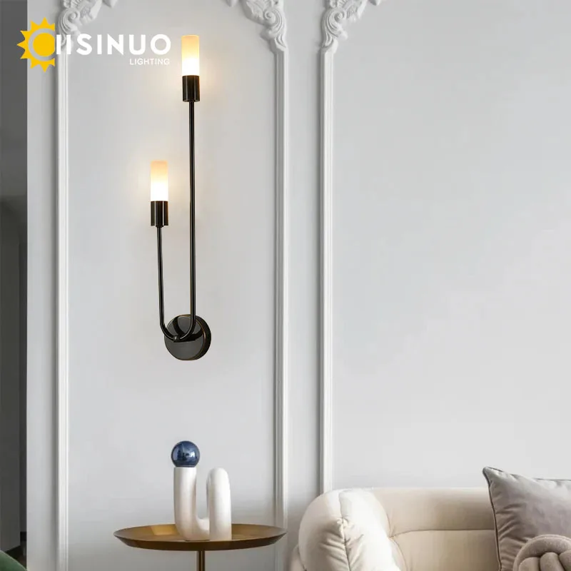 Modern Wall Lamps Indoor Wall Sconces G9 Gold Black Light Fixture Minimalist Candle Lighting for Bedroom Stairway Balcony Decora