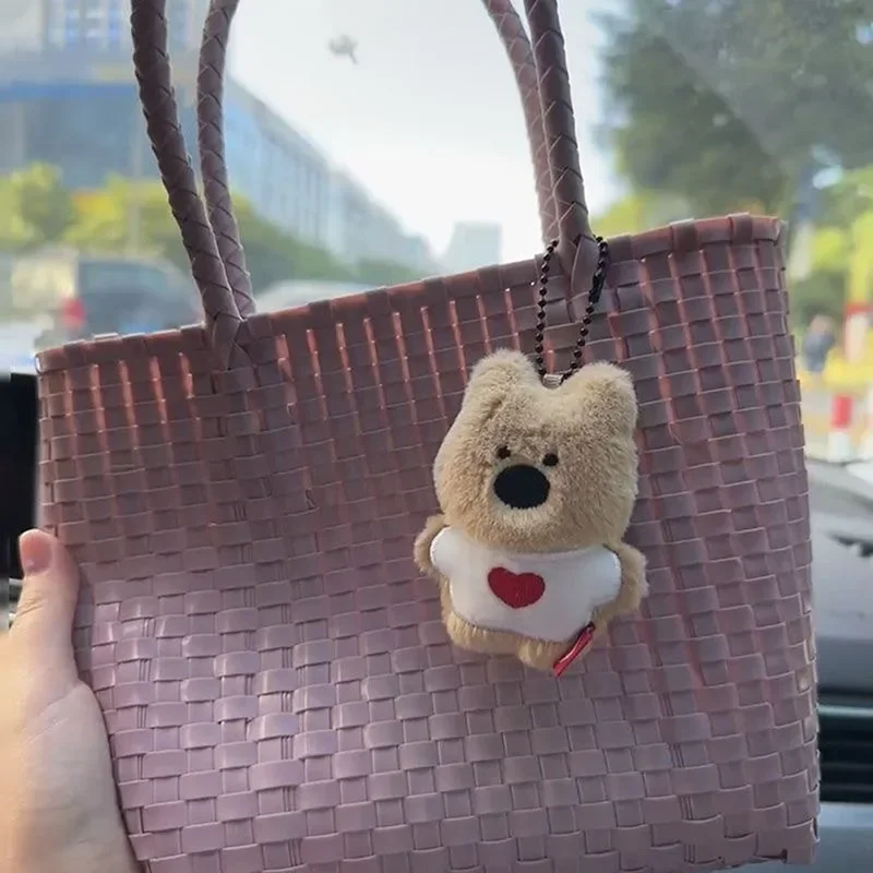 Cute Plush Pendant Soft Stuffed Puppy Keychain Cartoon Animal Toy Accessory Funny Purse Gift for Friends Pet Fans Backpack Decor