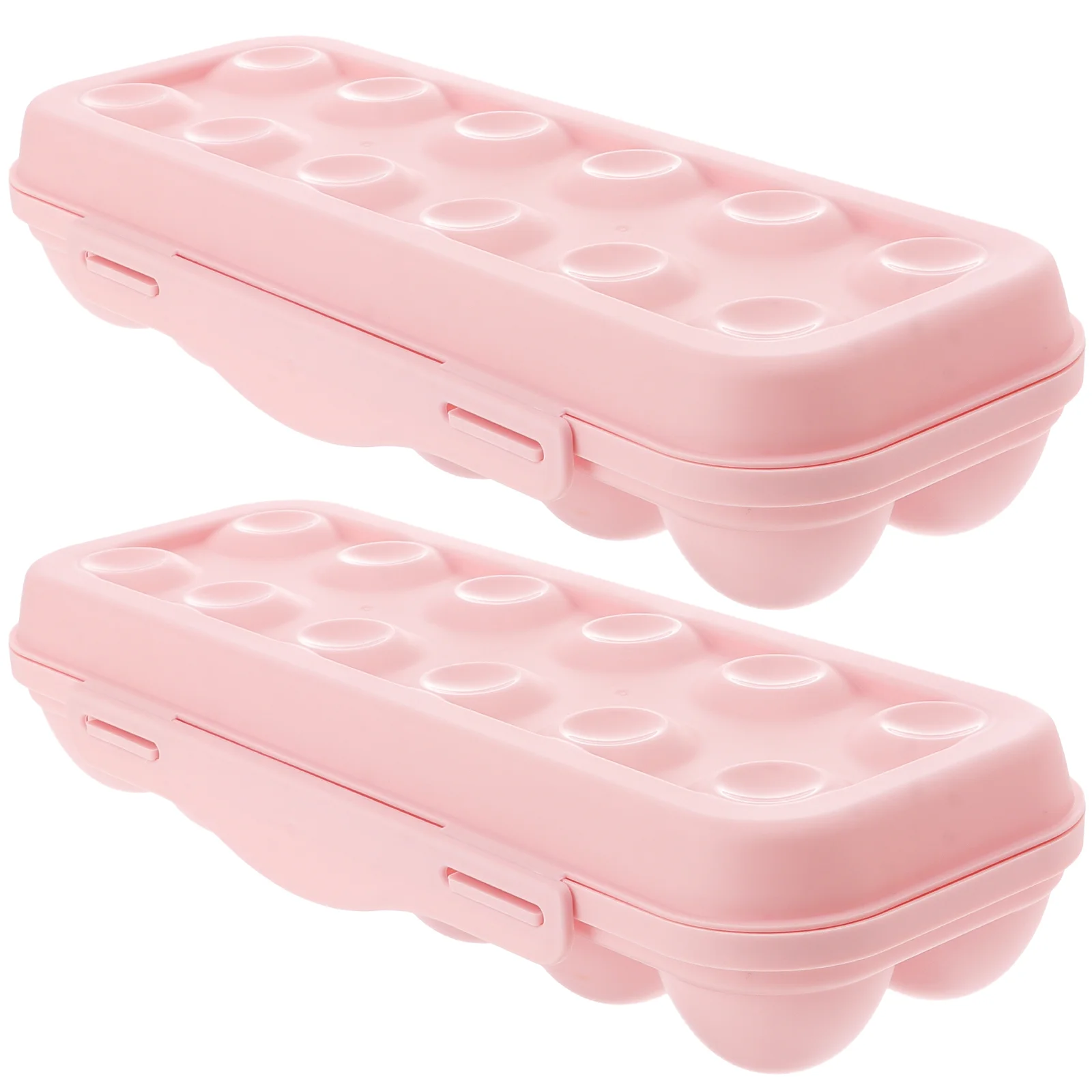 2Pcs 12 Grids Refrigerator Shatterproof Egg Box Egg Storage Box Egg Tray Box(Pink) 12 grids egg tray egg holder