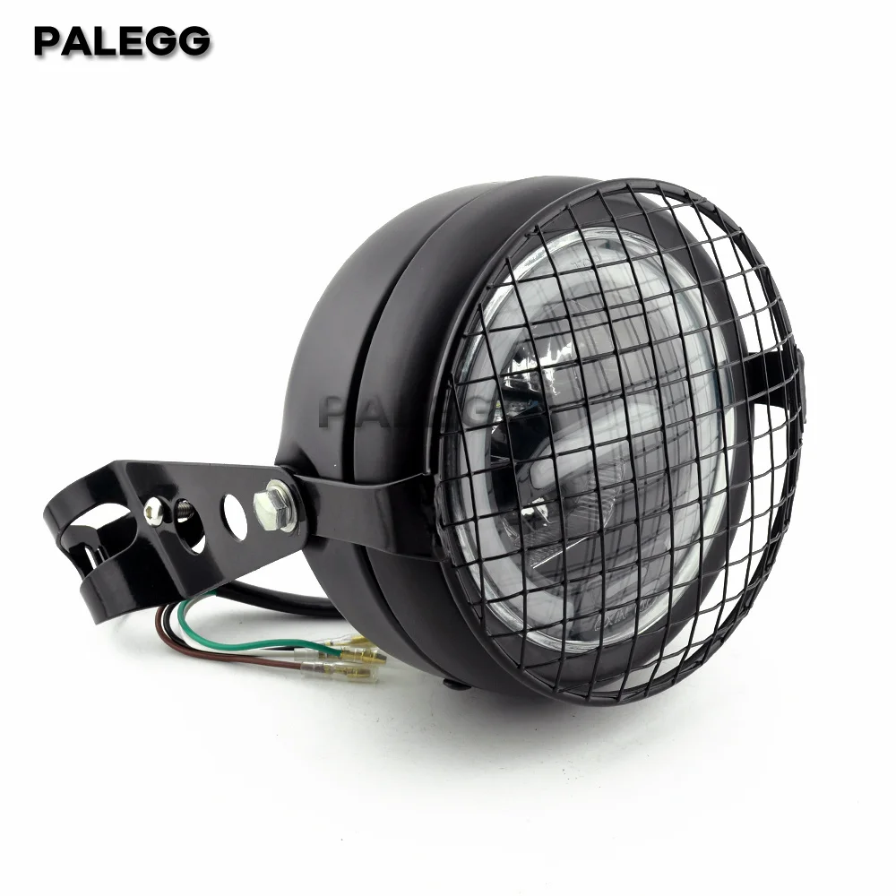 

Универсальная 6,5-дюймовая светодиодная ретро-ковш для мотоцикла, модифицированная фара дальнего/ближнего света DRL и матовый черный корпус фары с кронштейном