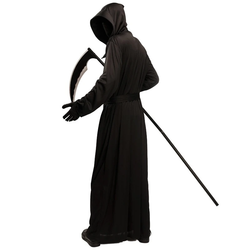 Black Demon Halloween Costume, Ghost Festival Sickle Monster Role-Playing Costume, Death God Stage Performance Costume