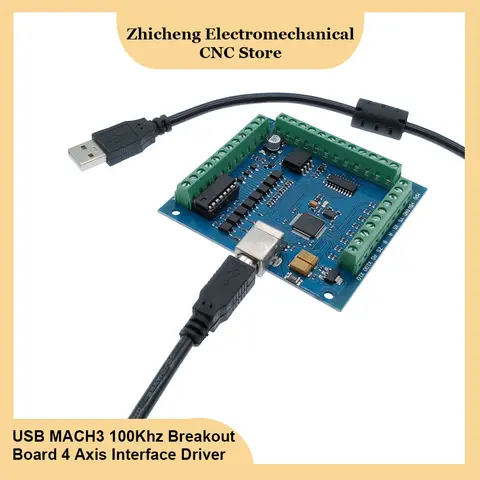 CNC Breakout Board USB MACH3 Engraving Machine 4 Axis 100KHz Stepper Motion Controller Card Driver Board