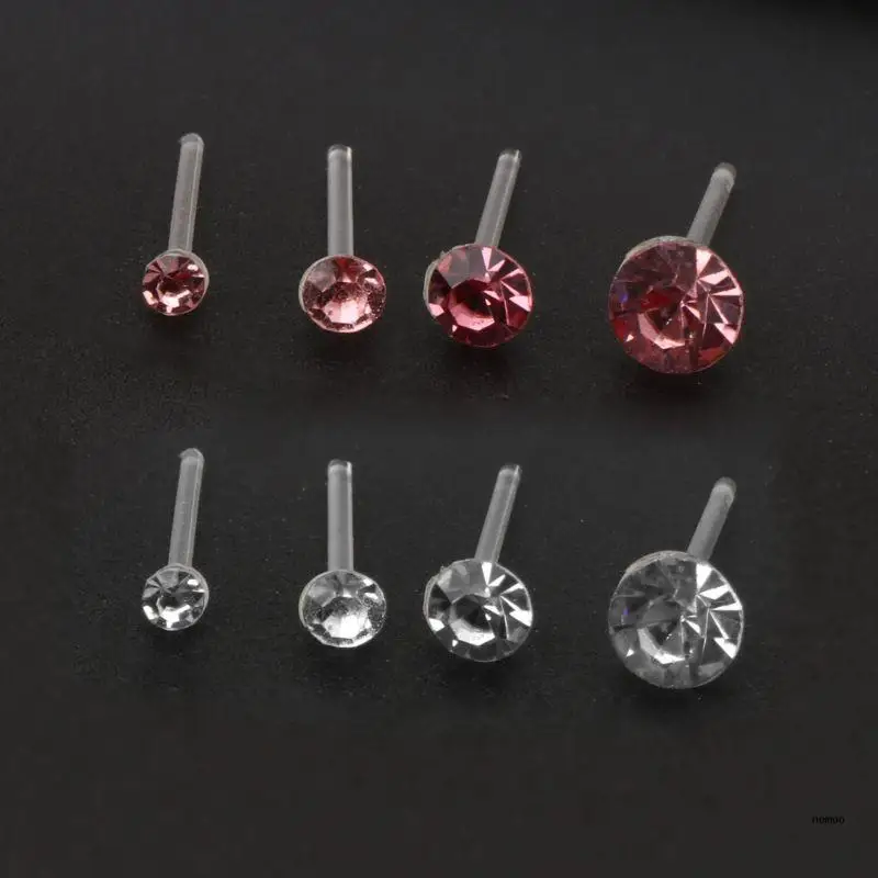 Fashion Faux for Rhinestone Ear Studs 20 Pairs Nose Lip Belly Button Ear Sticks Jewelry Earrings Gift for Women Gir